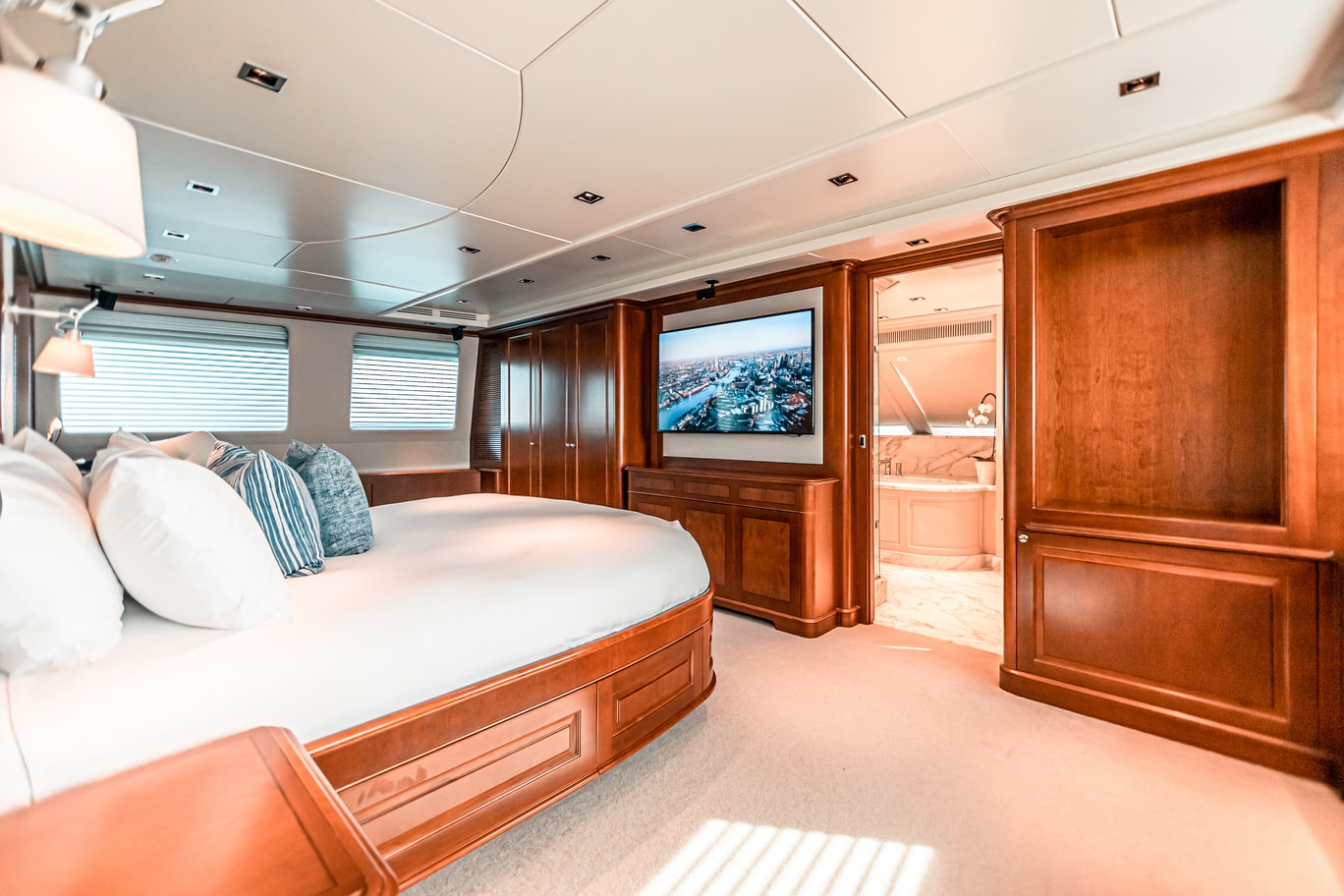 Modern luxury yacht interior with upgraded climate control